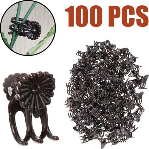 100Pcs Orchid Stem Clips Plant Support Clips Vine Grafting Clips Flower Orchid Plastic Stalks Fix Tool
