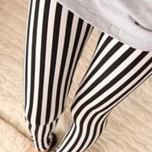 New Fashion Legging Digital Slim Sexy Black White Stripes Leggins Floral Printed Women Leggings Casual Sportwear Legging