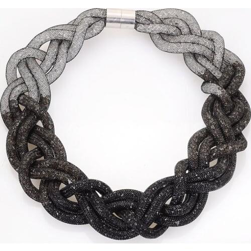 Miasol Statement Crystal Necklaces With Full Tiny Resin Crystal Necklace For Women Gifts N14180