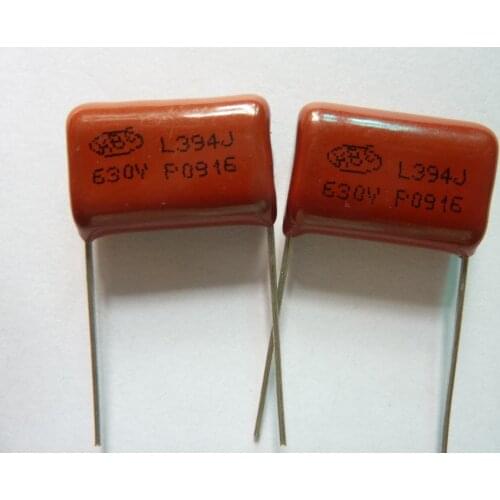 10pcs CBB 394 630V 394J CBB21 0.39uF 390nF P20 Metallized Polypropylene Film Capacitor