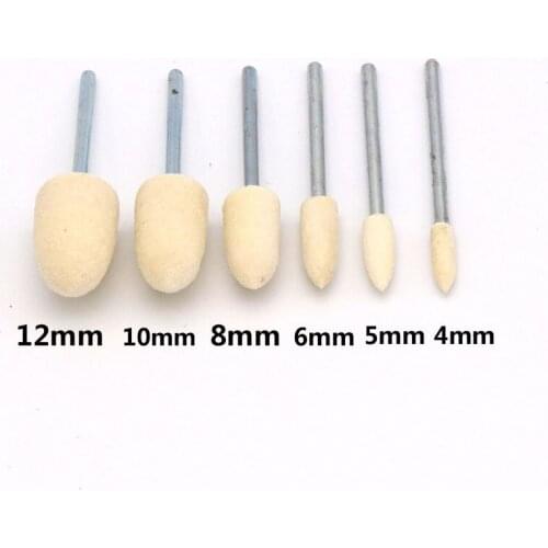 10PCS Wool Grinding Head Shank 2.35/3mm Pad Wool Felt Polishing Buffing Wheel Electric Grinder Pointed Jade Mirror Polishing