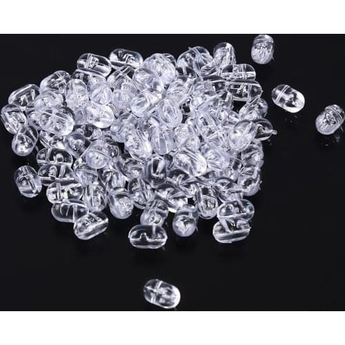 100PCS/Lot Fishing Plastic Transparent Clear Crossing Beads Double Pearl Drill Oval Beads Carp Fishing Stop Rigs Beads