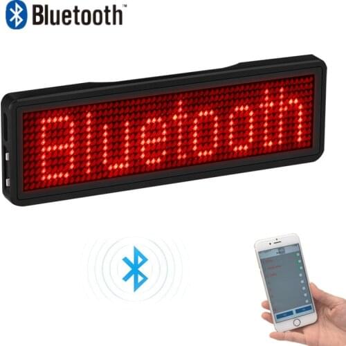 11*55 wide Bluetooth LED Badge Rechargeable Led Name Tag LED trademark with magnet and pin for party event meeting