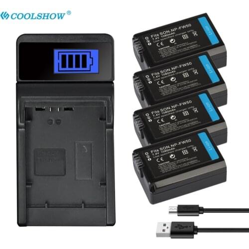 NP-FW50 NP FW50 Battery for Sony Alpha A6500 A6300 A6000 A5000 A3000 NEX-3 A7R 1080mah Camera Batteries
