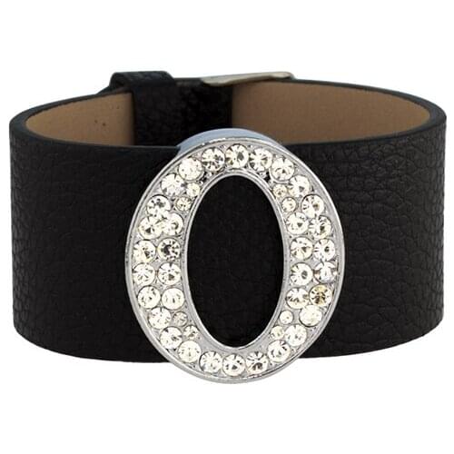 BOSHI Jewelry 1pc Genuine Real Leather Bracelet Wristband 30mm Width 210mm Length Fit Slide Charms Letters Women Men DIY Making