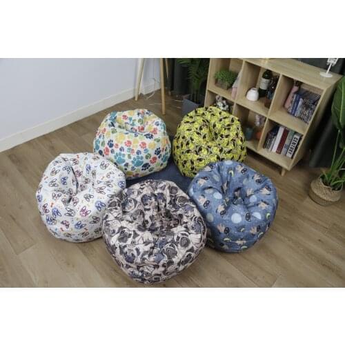 Sofa Bean Bag Covers (No Filler) Ultra Soft Print Beanbag Chair Cover Stuffed Toys Dolls Storage Solution Floral