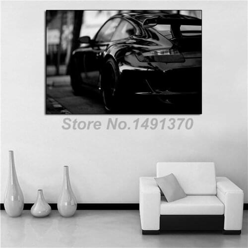 Supercar Canvas Black And White Race Car Modern Painting Oil Print Poster Wall Art Picture For Living Room Home Decoration