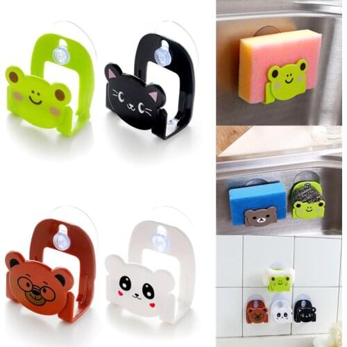 Sink Sponge Holders Kitchen Dish Cloth Storage Rack Scrubbers Holder Cartoon Sundries Drain Drying Strong Suction Cup Стойка