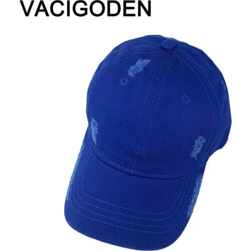VACIGODEN Children Retro Hole Baseball Cap Boys Autumn Cotton Cap Girls Spring Casual Solid Color Sun Visor