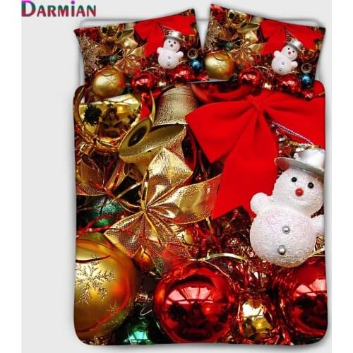 DARMIAN Home Textile Boy Girl Christmas Decoration Print Quilt Cover Set Bedding King Queen Twin Comforter Cover With Pillowcase