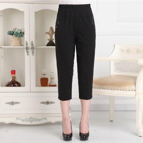 Plus Size Female Pants capris 10XL 8XL 6XL High Waist Women Super Stretch Summer Calf-length Pencil Pants Pantalon Large FT203