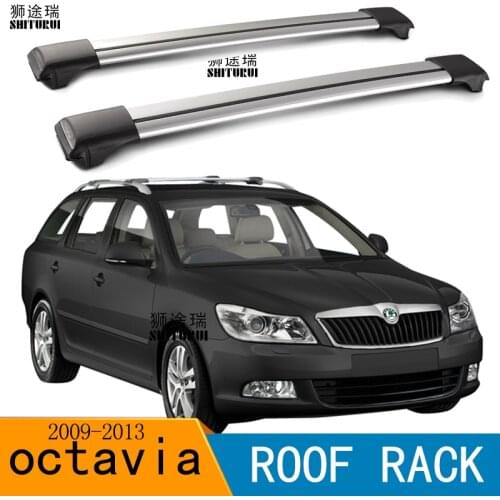 2Pcs Roof Bars for Skoda Octavia Combi 2009 -2013 2012 2011 (Rails) Aluminum Alloy Side Bars Cross Rails Roof Rack Luggage
