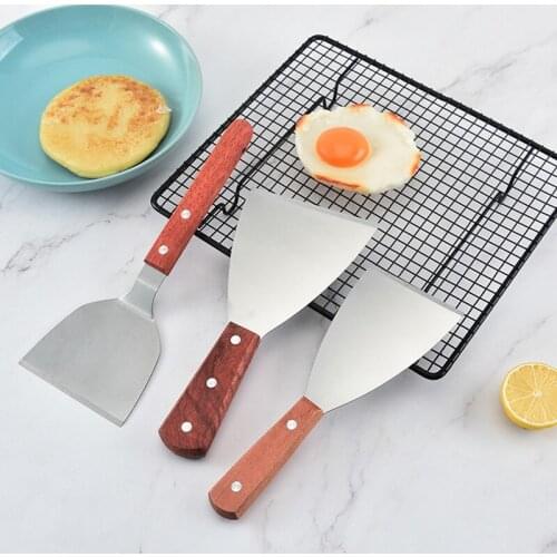 Stainless Steel Oblique Mouth Pancake Spatula Multifunctional Teppanyaki Stall Cooking Steak Spatula Kitchen DIY Creative Tools