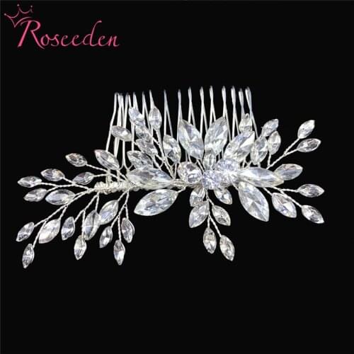 Trendy Rhinestone Wedding Hair Combs Headpiece Women Back Decorative Combs Bridal Hair Accessories Jewelry RE4161