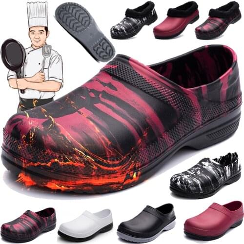 Men Nursing Kitchen Chef Work Shoes Non-Slip Light Waterproof Multifunctional Restaurant Garden Safety Work Medical Shoes