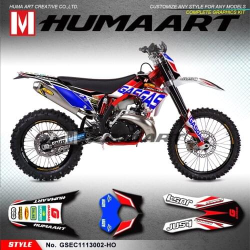 HUMAART MX Graphics Racing Sticker Kit Adhesives for Gas Gas EC 125 200 250 300 2T 450 4T 250F 300F 450F 2011 2012 2013, Blue