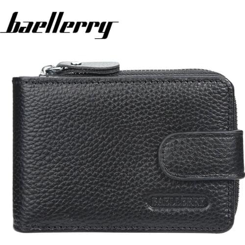 New Soft Leather Mens Credit Card Holder Wallet Vintage Male Wallets Soft Leather Fold ID Card Case Zipper Card Purses for Men