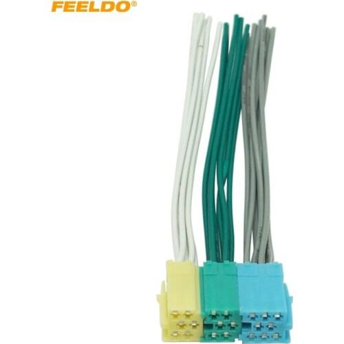 FEELDO Car Radio Audio Wire Harness Adapter For Volkswagen Polo/Bora/Passat/Golf/Santana Skoda CD Power Wire Cable Plug