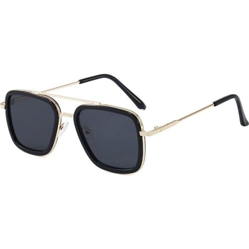 Men Sunglases Hexagon Sun glasses NEW Women Metal Frame Fishing Glasses Gold tea Eyewear lentes de sol hombre okulary UV400