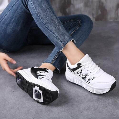 Adult boys students girls wheeled sports shoes single Roller roller shoes double wheels detachable Boys and girls heelys shoes