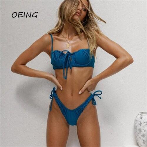 Women Ladies Padded Push Up Leopard Print Bandage Bikini Bathing Suit Swimsuit Bathing 2pcs Set Swimwear