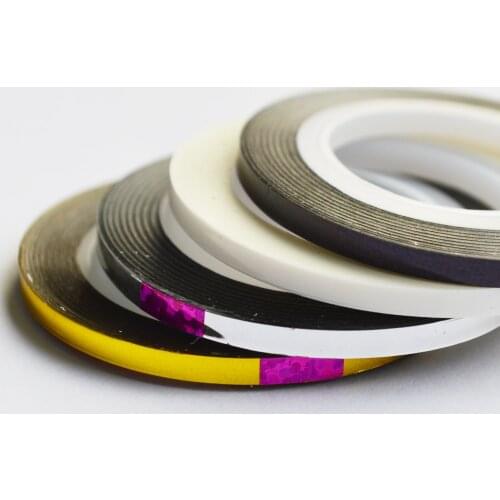 1pcs 2mm 3mm Beauty Roll Stripping Sticker Foils nail Art Tape Line DIY New Silver/Gold/Black/ White Tools Manicure Tools NC125