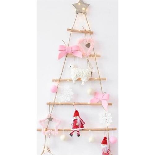 1PCS Wooden Hanging Ornaments With Star And Rope Creative Decoration For Wall Christmas Tree Decoration #20