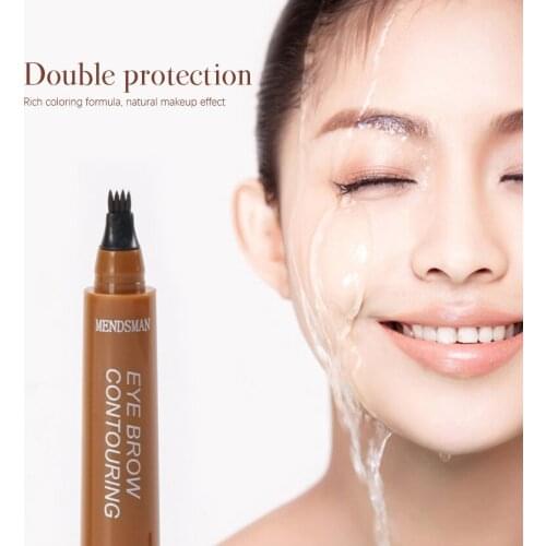 1PC Wholesale Eyebrow Pen Four-claw Eye Brow Tint Long Lasting Easy To Use Fork Tip Eyebrow Tattoo Pencil Cosmetics TSLM1