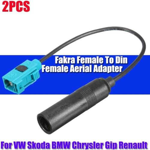 2pcs Car Radio Aerial Antenna Adaptor Connector Cable 5.5 Inch 12V Head Fakra To Female Din For VW Car Antenna Accessories Tools