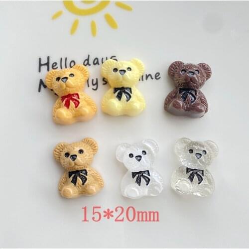 20pcs Resin Animal Hot Selling Kawaii Bear Flatback Resin Cabochon for Hair Bows Center DIY Jewelry Accessories Scrapbooking