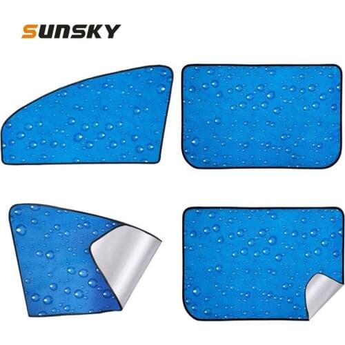 4 PCS Car Curtain Single-Layer Sun Protection Magnetic Vehicle Water Drop Sunshade