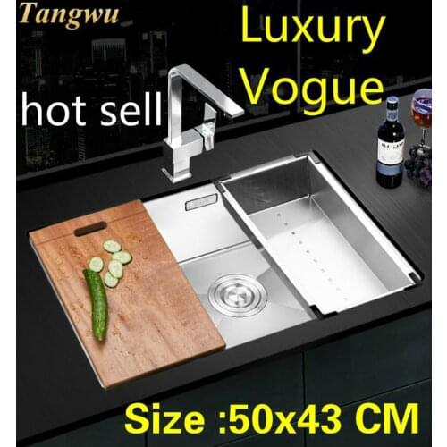 Free shipping Apartment kitchen manual sink single trough do the dishes 304 stainless steel hot sell 500x430 MM