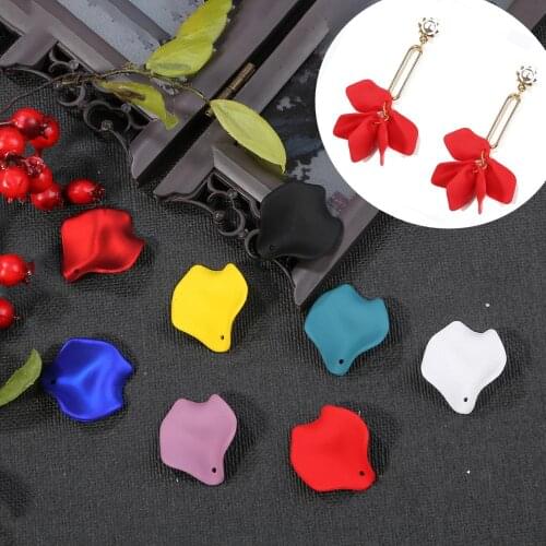 NEW 6pcs colorful acrylic leaf petals charm beads for DIY women earrings necklace pendant bracelet handcmade accessories