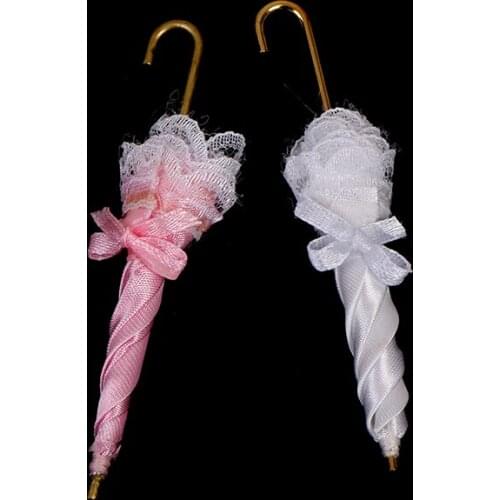 Lady Dollhouse Lace Umbrella Miniature Royal Gift Decoration Birthday Girl Kids Toys Dollhouse Accessories Miniature Umbrella