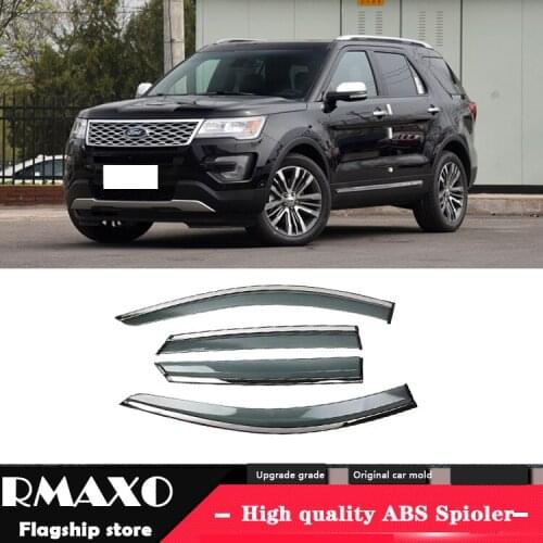 For Ford Explorer 2015-2019 Plastic Window Visor Vent Shades Sun Rain Deflector Guard 4PCS/SET