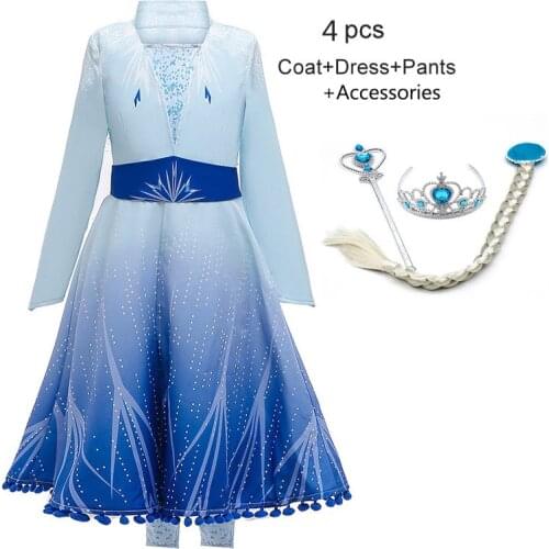 Girls Princess Dress For Girls Cosplay Clothing Winter Kids Christmas Clothes Girls Wedding Birthday Party Long Dress 3-12 Years