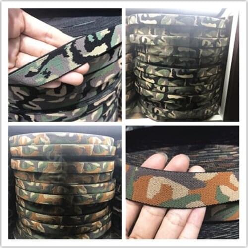 1meter Camouflage Elastic Band 2.5cm Elastic Ribbon 25mm Clothing Bags Trousers Elastic Webbing Straps DIY Sewing Accessories