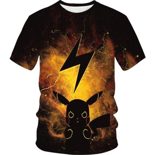 Pikachu Anime T Shirt Manga Men Clothing T-Shirts Tops Camisetas Hombre Ropa Camisa Masculina Verano Roupas Masculinas Koszulki