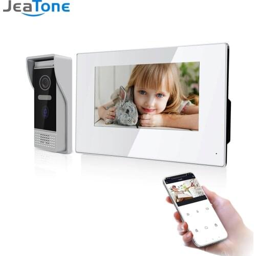 Jeatone 7inch WiFi Video Intercoms Home Security System Video Doorbell Door Phone Camera, Multi-language, Support Remote Control