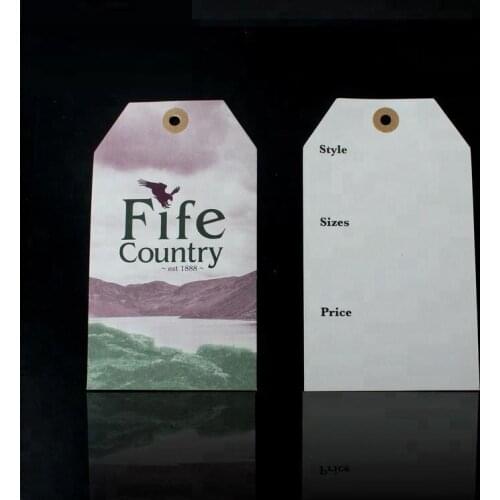 China Wholesale Custom High Quality UV printing Logo Black Paper Hang Tag for Jeans