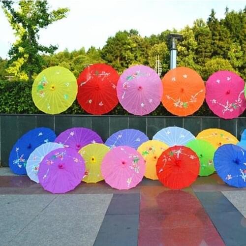 Chinese ancient stage Performance Show umbrella classical dance umbrella Flower pattern dance props silk children Adult umbrella