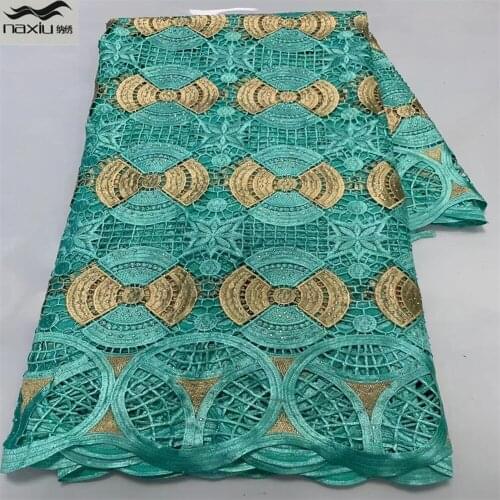 Madison Guipure Cord Lace Fabric 2021 African Lace Fabric With Sequins Milk Silk Laces For Nigerian Party Dress Sewing