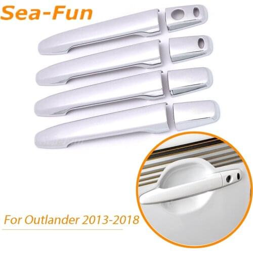 For Mitsubishi Outlander 2013-2018 Door Handle Cover Door Bowl Protection Covers Sticker ABS Chrome Car Outer Accessories