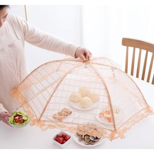 Food cover fly proof folding table cover heat preservation dust prevention leftover lid artifact household vegetable umbrella