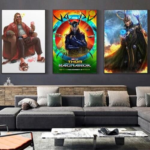 Marvel Avengers Superhero Canvas Painting Thor Ragnarok Posters and Prints Wall Art Pictures for Nursery Living Room Home Decor