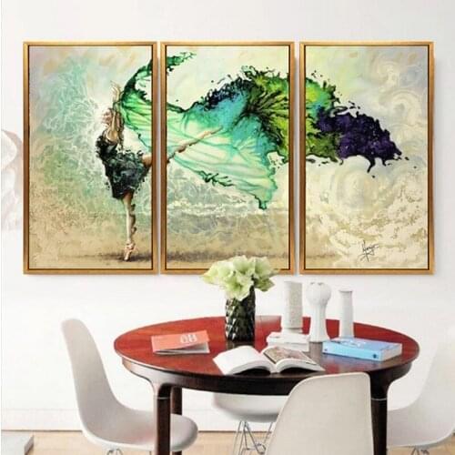 MOONCRESIN DIY 5D Diy Diamond Painting Cross Stitch Triptych Dancer Diamond Embroidery Square Full Diamond Mosaic Decoration 3PC