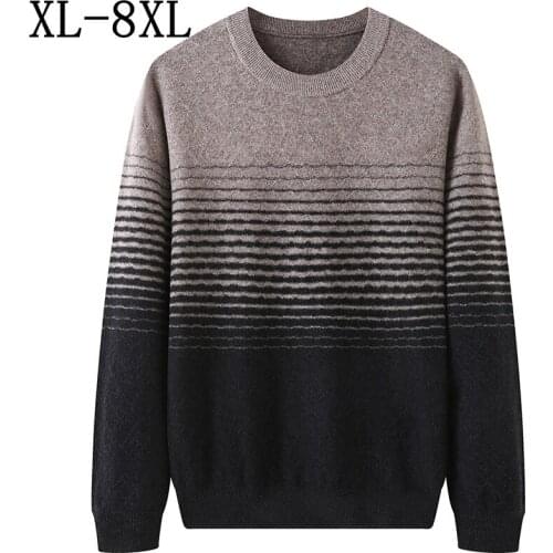Size 8XL 7XL 6XL 100% Wool Sweater Men 2021 New Autumn Winter Soft Warm Mens Christmas Sweaters Top Quality Thick Pullovers Men