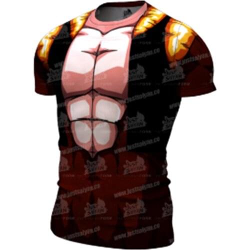 2021 Summer New Running Bodybuilding Fitness Sports T-shirt Mens 3d Cartoon Muscle Print Short-sleeved Tight Sweatshirt