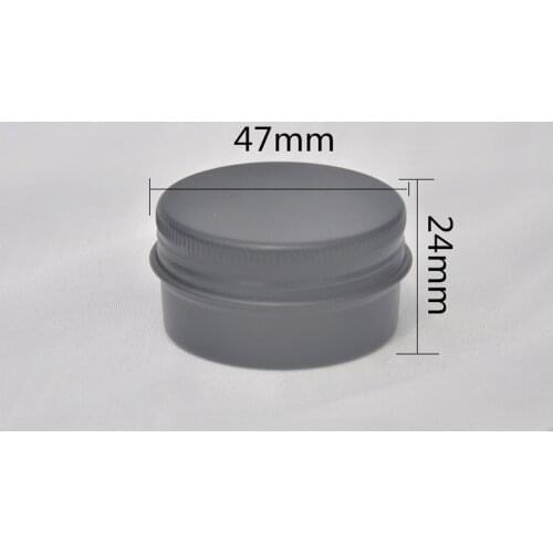 Wholesale 30g Aluminum Tins Cream Boxs Cosmetic Containers Hair Wax/Handmade Soap Pots Matte Black Threaded Aluminum Box