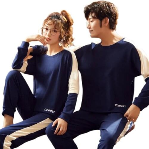 Hot sell Summer Pajamas For Couples Simple Sleepwear Set Lovers Cartoon Short Sleeved Pyjamas Men Women Fashion Pijamas Suit